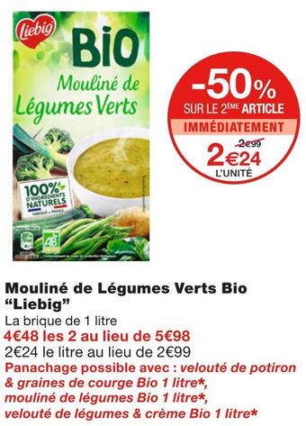 Monoprix Liebig mouliné de légumes verts bio offre