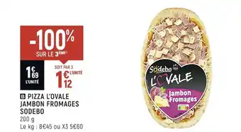 Spar Sodebo pizza l’ovale jambon fromages offre