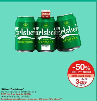Monoprix Carlsberg bière offre