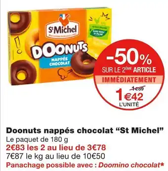 Monoprix St michel doonuts nappés chocolat offre