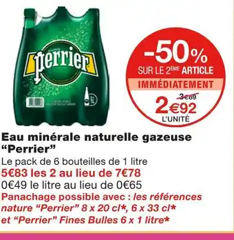 Monoprix Perrier eau minérale naturelle gazeuse offre