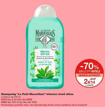 Monoprix Le petit marseillais shampoing infusion réveil détox offre