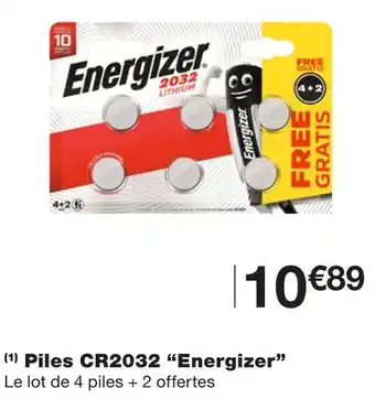 Monoprix Energizer piles cr2032 offre