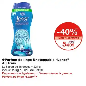 Monoprix Lenor parfum de linge unstoppable air frais offre