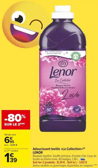 Carrefour Market Lenor adoucissant textile la collection offre