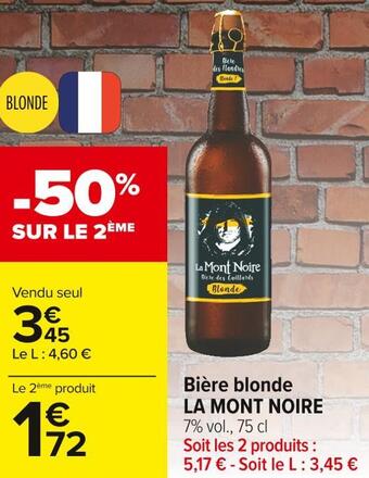 Carrefour Market La mont noire bière blonde offre