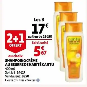 Auchan Shampoing crème au beurre de karité cantu offre