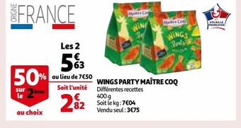 Auchan Wings party maìtre coq offre