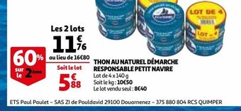 Auchan Thon au naturel démarche responsable petit navire offre