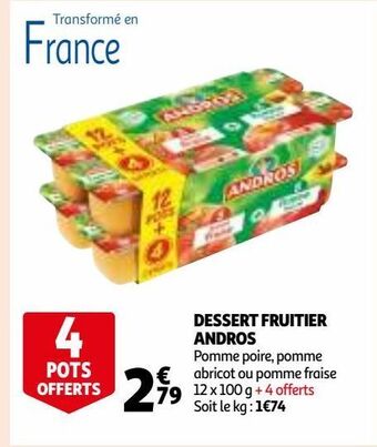 Auchan Dessert fruitier andros offre
