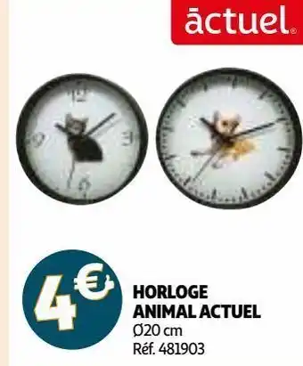 Auchan Horloge animal actuel offre