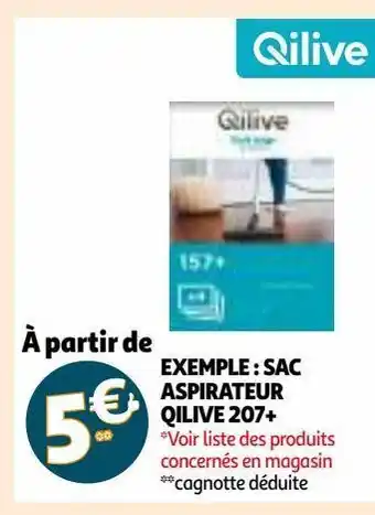 Auchan Exemple : sac aspirateur qilive 207+ offre