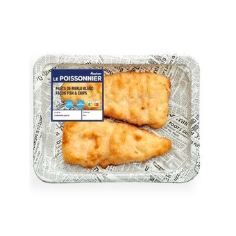 Auchan Supermarché Filets de merlu façon fish and chips offre