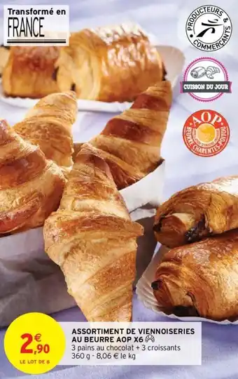 Intermarché Assortiment de viennoiseries au beurre aop X6 offre