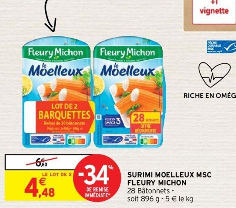 Promo FLEURY MICHON surimi moelleux msc chez Intermarché