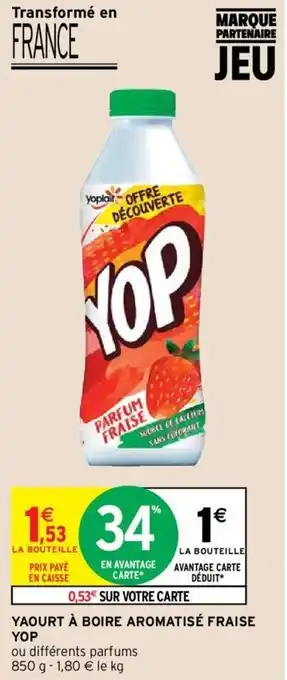 Intermarché YOP yaourt à boire aromatisé fraise offre