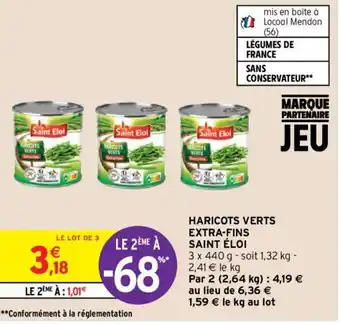 Intermarché SAINT ÉLOI haricots verts extra-fins offre