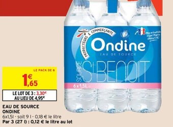 Intermarché ONDINE eau de source offre