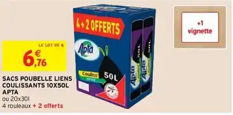 Intermarché APTA sacs poubelle liens coulissants 10x50L offre