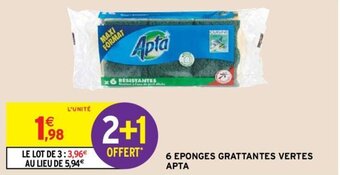 APTA 6 eponges grattantes vertes