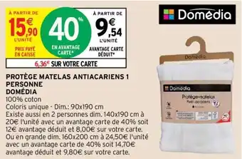 Intermarché Protège matelas antiacariens 1 personnne offre