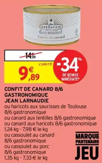 Intermarché Confit de canard 8/6 gastronomique jean larnaudie offre