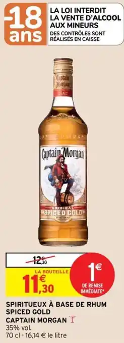 Intermarché CAPTAIN MORGAN spiritueux à base de rhum spiced gold offre