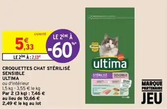 Intermarché ULTIMA croquettes chat stérilisé sensible offre