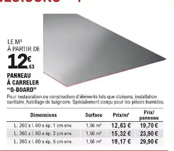 E.Leclerc Brico Panneau à carreler offre