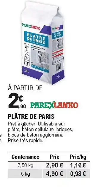 E.Leclerc Brico Plâtre de paris offre