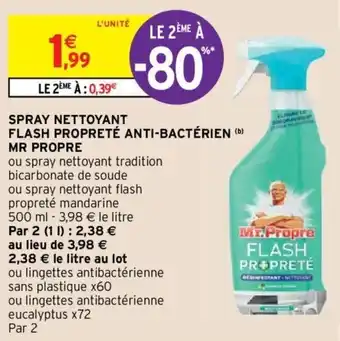 Intermarché MR PROPRE spray nettoyant flash propreté anti-bactérien offre