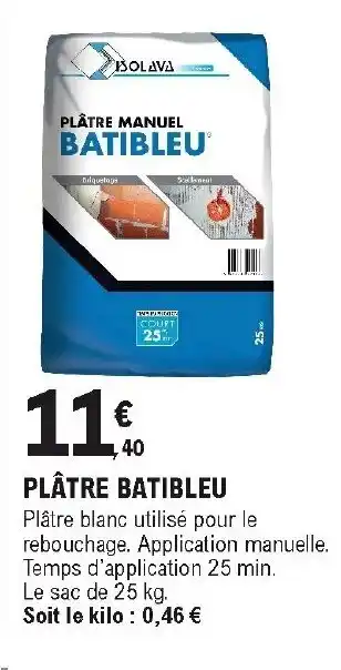 E.Leclerc Brico Plâtre batibleu offre