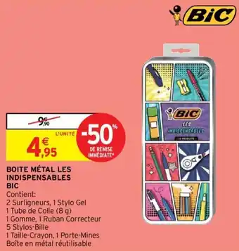Intermarché BIC boite métal les indispensables offre