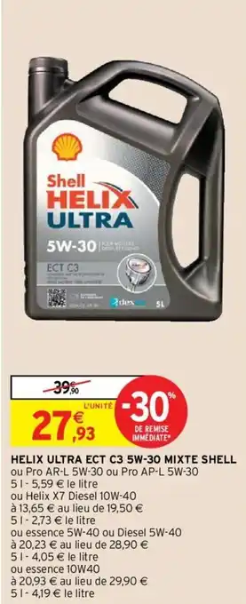 Intermarché Helix ultra ext C3 5W-30 mixte shell offre