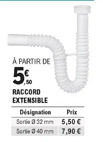 E.Leclerc Brico raccord extensible offre