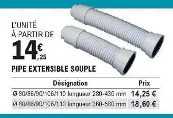 Pipe extensible souple