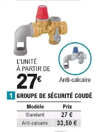 Groupe de sécurité coudé
