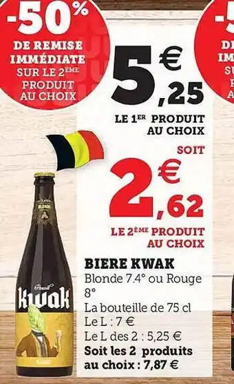 Super U Bière kwak offre