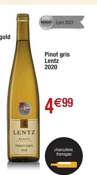Cora x Carrefour Pinot gris lentz 2020 offre