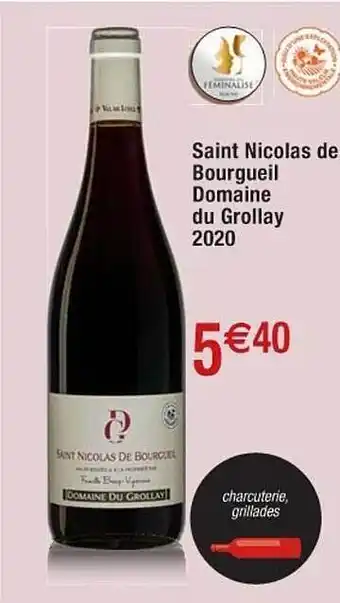 Cora x Carrefour Saint nicolas de bourgueil domaine du grollay 2020 offre