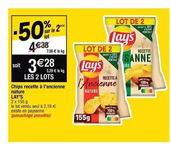 Cora x Carrefour Chips recette à l'ancienne nature lay's offre