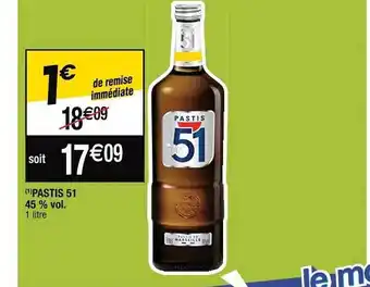 Cora x Carrefour Pastis 51 45% vol. offre