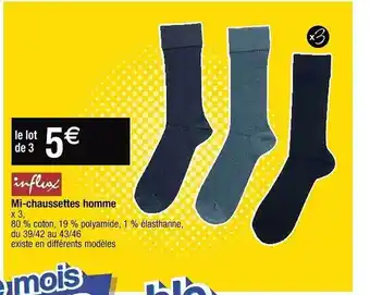 Cora x Carrefour Mi-chaussettes homme influx offre