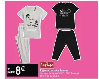 Cora x Carrefour Pyjama corsaire femme influx offre
