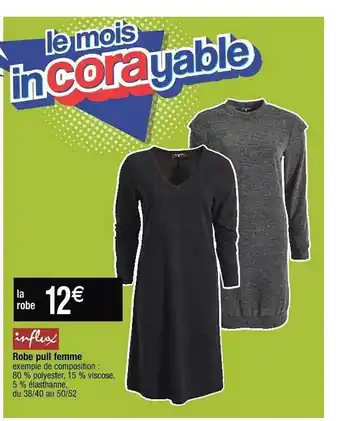 Cora x Carrefour Robe pull femme influx offre