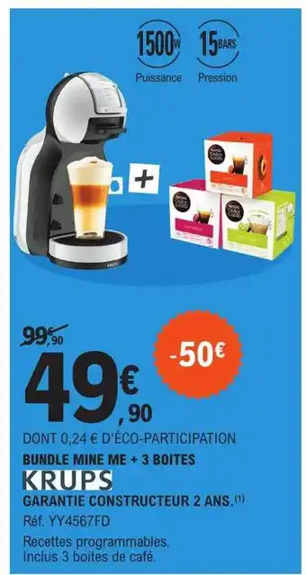 E.Leclerc Bundle mine me + 3 boîtes krups offre