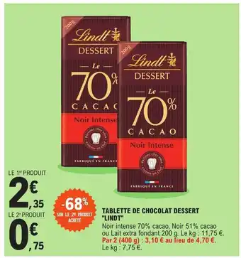 E.Leclerc Tablette de chocolat dessert offre