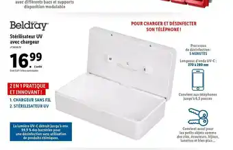 Lidl Stérilisateur Uv Avec Chargeur Beldray offre