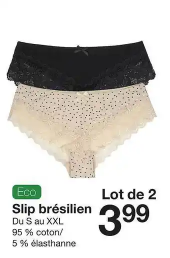 Zeeman Lot De 2 Slip Brésilien offre