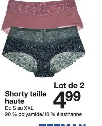 Zeeman Lot De 2 Shorty Taille Haute offre
